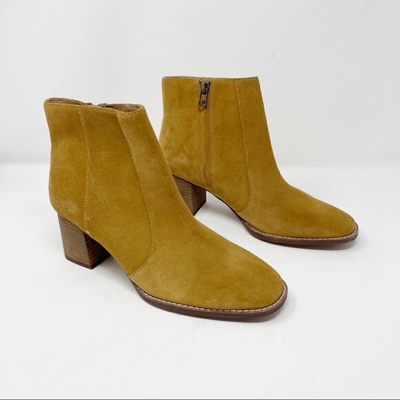 Madewell Suede Beige Bryce Camel Booties 8.5 - Picture 1 of 8